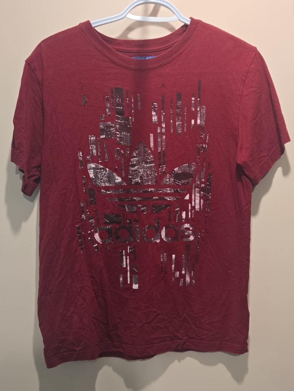 Adidas Women's Burgundy Short Sleeve Graphic Tee